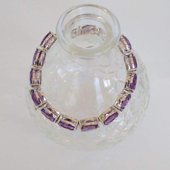 Amethyst Bracelet 48 Carats TW Sterling Silver - Picture 3 of 8